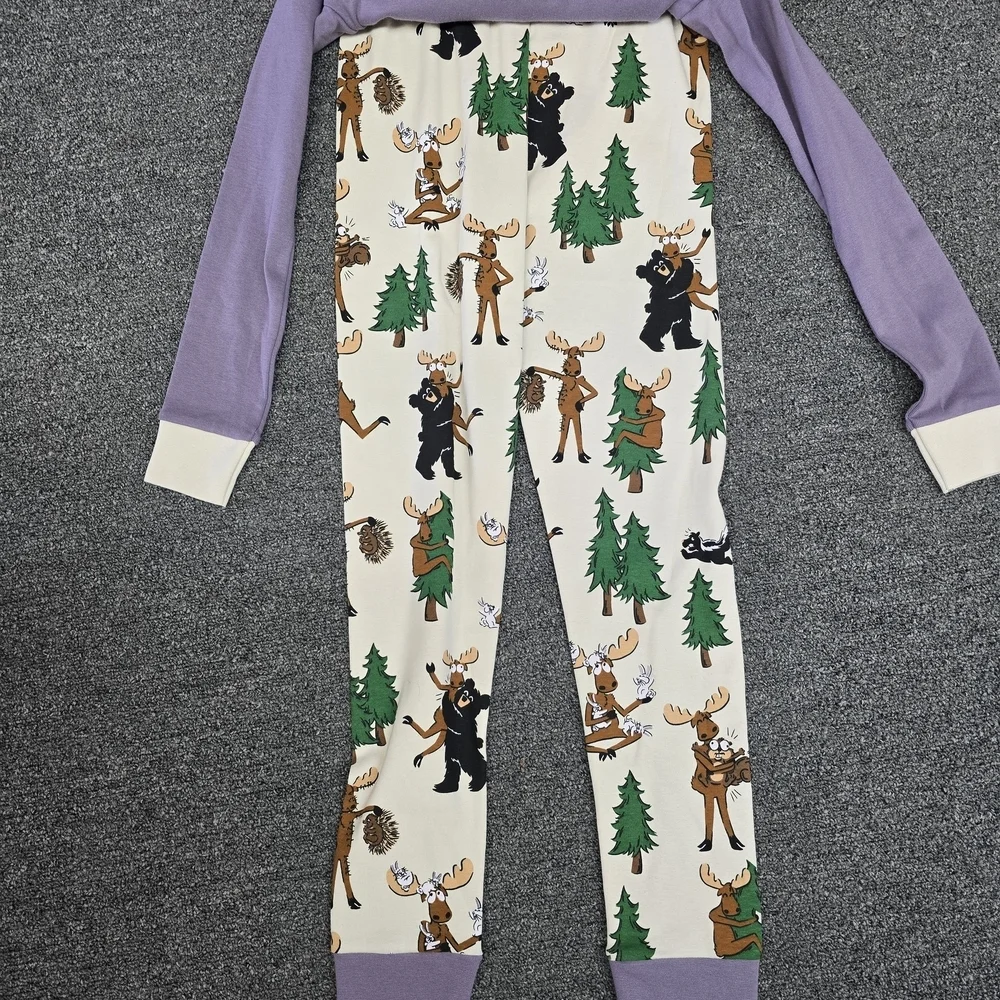 Lazy One Purple Moose Pajama Set